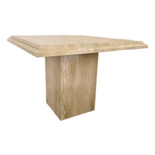 Italian Modernist Travertine Game Table For Sale