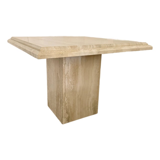 Italian Modernist Travertine Game Table For Sale