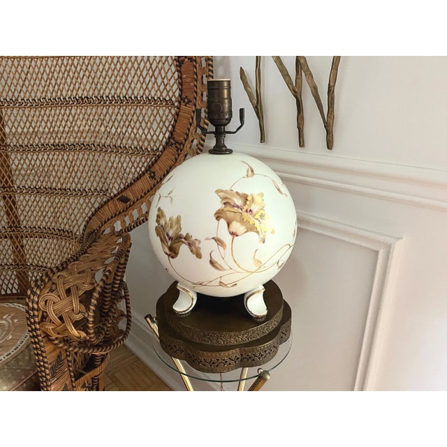 1940s Porcelain Floral Pearl Lamp & Shade by Rosenthal For Sale - Image 14 of 18