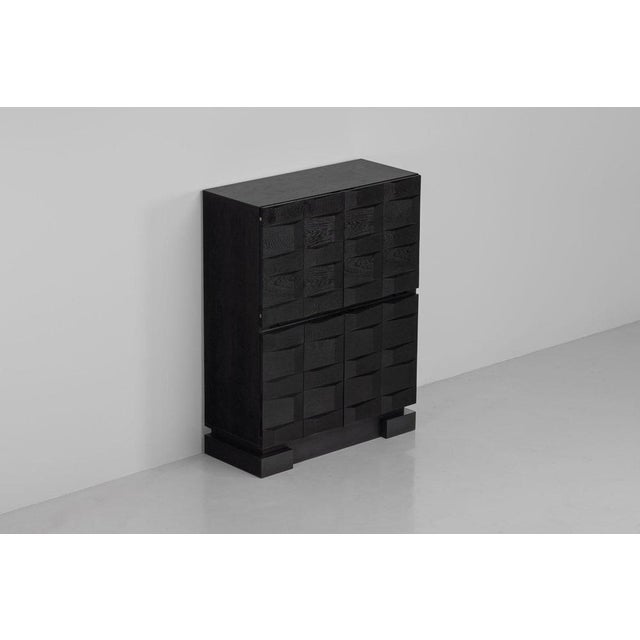 Graphic Bar Cabinet in Black from Maison Aurora, Belgium, 1975 For Sale - Image 16 of 18