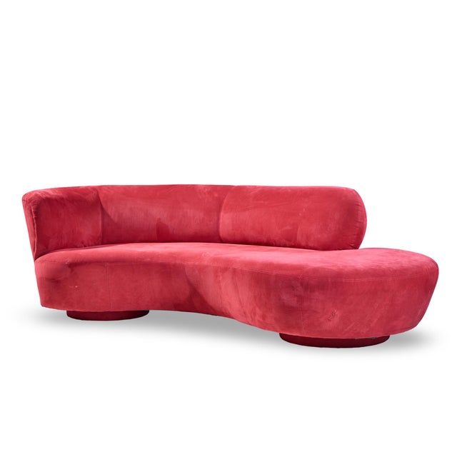 Mid-Century Modern Vladimir Kagan for Directional Mid Century Cloud Suede Sculpted Sofa For Sale - Image 3 of 9