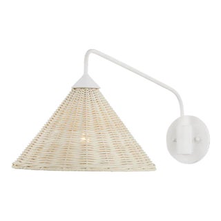 Currey & Company Basket White Swing-Arm Wall Sconce For Sale