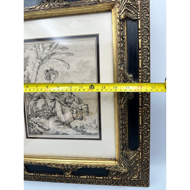 Antique French Engraving After Francois Boucher Huquier Framed For Sale - Image 10 of 15