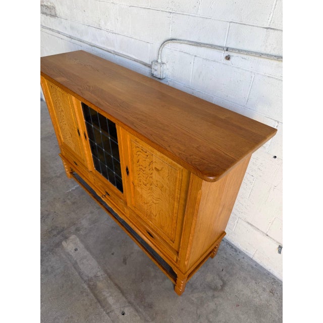 Wood Vintage Danish Oak Cabinet by Stilmobler, 1970s Display Sideboard For Sale - Image 7 of 8