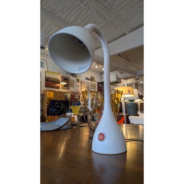 1980s Michael Graves Post Modern Gooseneck Light Lamp Vintage White Multi-Directional For Sale - Image 9 of 16