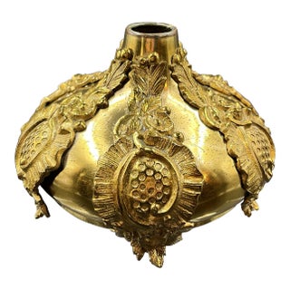 Antique French Solid Brass Candle Holder For Sale