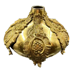 Antique French Solid Brass Candle Holder