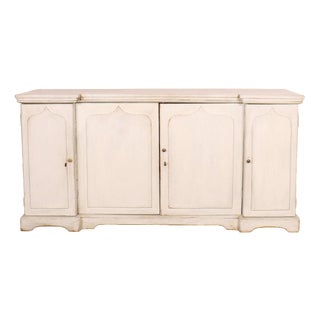 English Breakfront Dresser Base in Pine For Sale