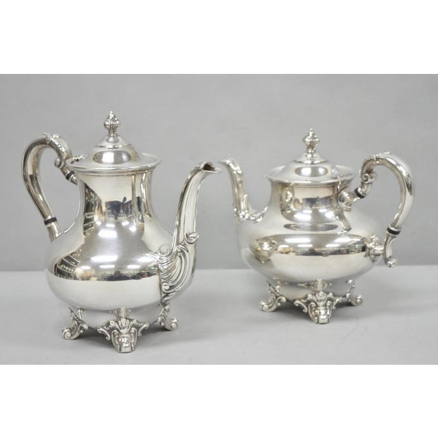 Reed & Barton Vintage Reed & Barton Regent 5600 Silver Plated Tea Coffee Service - 4 Pc Set For Sale - Image 4 of 15