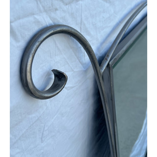 Silver Steel Rod Metal Wall Mirror For Sale In Sacramento - Image 6 of 11