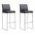 Denmark Black Vegan Leather & Steel Bar Stools - Set of 2 For Sale