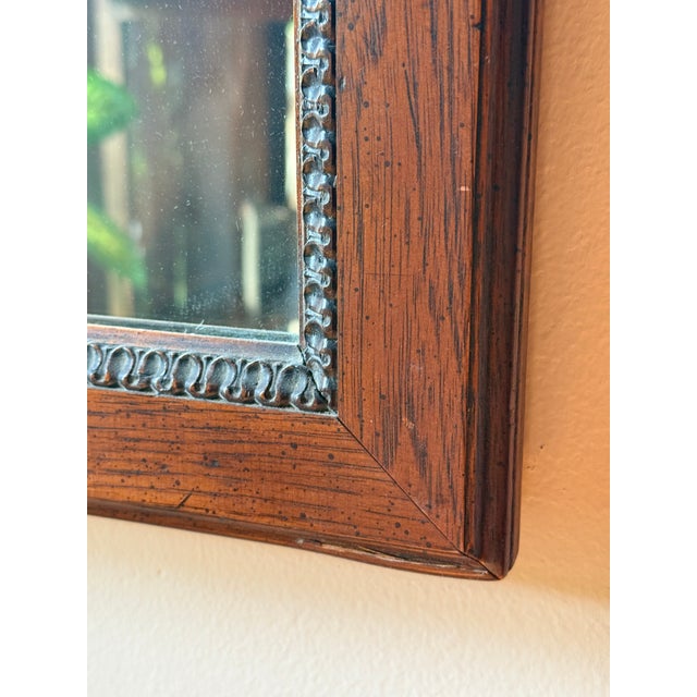 Early 20th Century Early 20th Century American Federal Revival Oak Framed Wall Mirror For Sale - Image 5 of 9