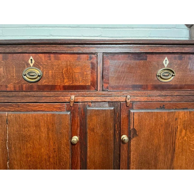 Antique English Oak Welsh Dresser Cupboard Storage Cabinet For Sale - Image 9 of 18