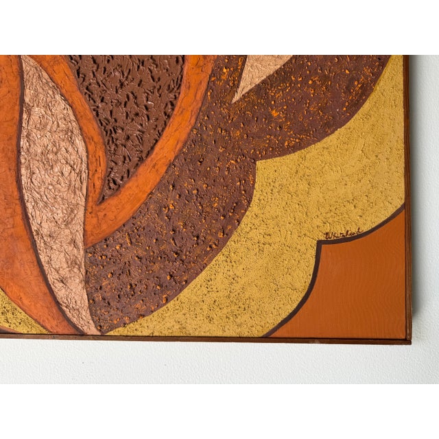Sculpture Materials 70's Mid-Century Whiteread Mixed Media Texture Expressionist Abstract Painting, Framed For Sale - Image 7 of 11