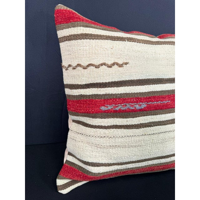 Turkish Hemp Pillow Cushion Natural Beige Red Pillow Cushion Cover 20x20 #30569 Enhance your home decor with our Kilim...