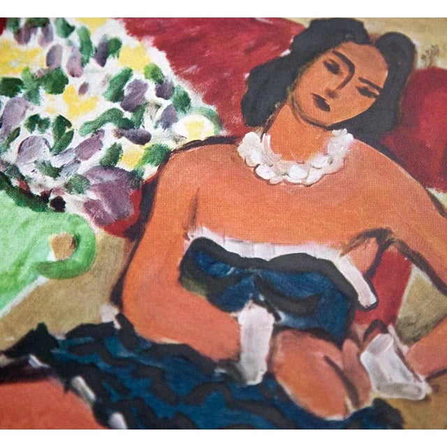 1940s Modern Henri Matisse Limited Edition Signed “...a La Robe Bleue" Lithograph W/Frame For Sale - Image 4 of 7