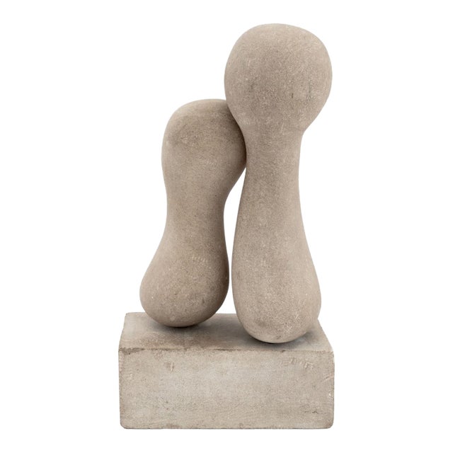 Signed Modern Abstract Stone Sculpture, 1967 For Sale