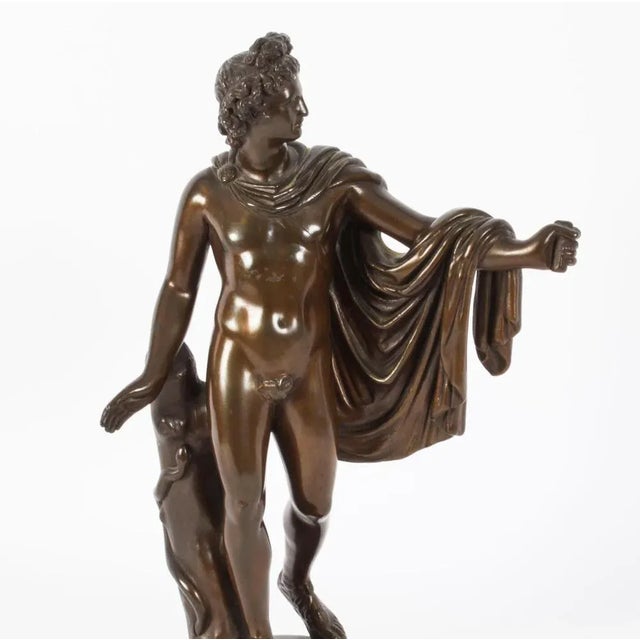Victorian Artist, Antique Sculpture of Greek God Apollo, 19th Century, Bronze For Sale - Image 5 of 14