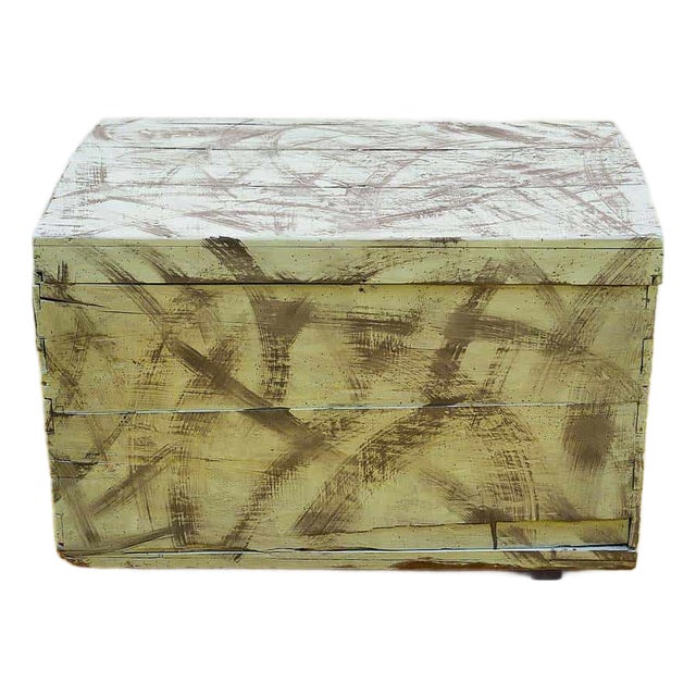 Vintage Trunk in Wood, 1950s For Sale