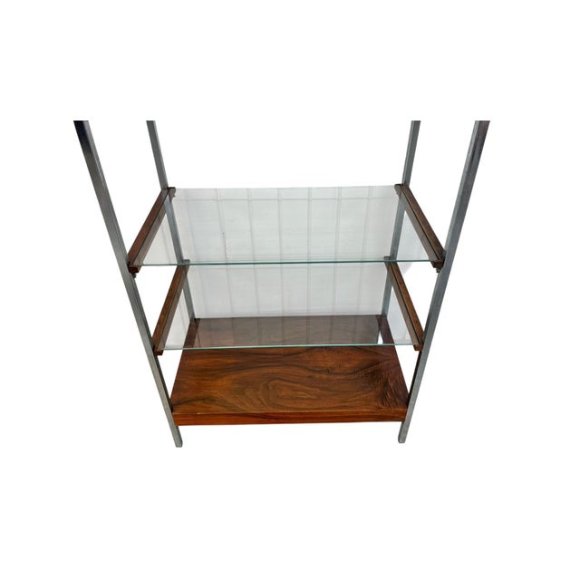 Chrome Mid-Century Modern Chrome & Walnut Etageres - Set of 2 For Sale - Image 8 of 8