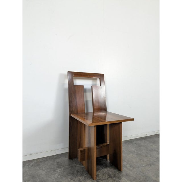 Loto Spa Italian Chairs in American Walnut, Set of 8 For Sale - Image 3 of 14