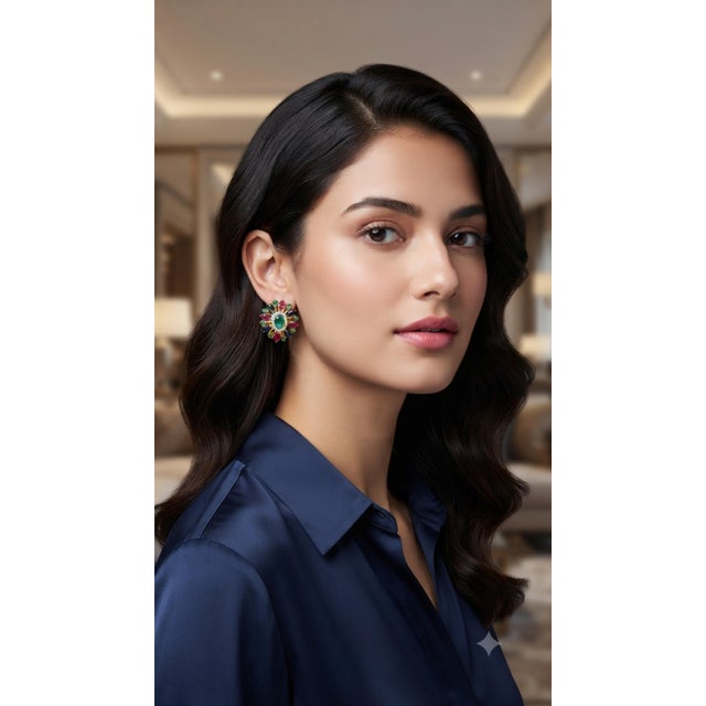 Gemstone details Diamond weight: 0.49 cts Emerald weight: 1.55 cts Ruby weight: 3.9 cts Sapphire: 3.36 cts 14K gold Gross...