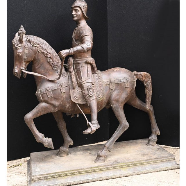 Brown Bronze Horse Casting Gladiator Statue For Sale - Image 8 of 12