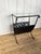 1990’s Steel/Glass/Faux Leather Side Table, Magazine Rack For Sale - Image 4 of 8
