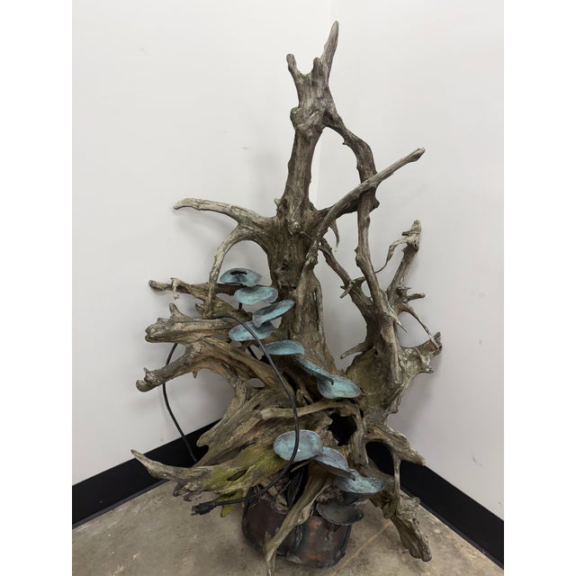 Vintage Copper and Driftwood Naturalistic Fountain .Large Wall fountain Solid wood with copper , can be used indoor or...