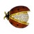Vintage 18K yellow gold brooch in a ladybug design. The body is encrusted with diamonds and the wings are decorated with...