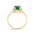 10K Yellow Gold Green Emerald and 1/10 Cttw Diamond Halo Ring, Size 6.5 For Sale In New York - Image 6 of 7