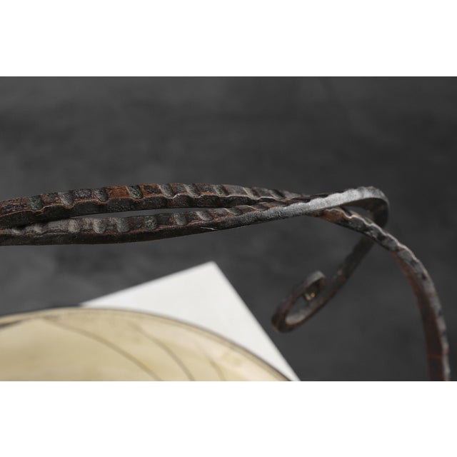 Metal Art Deco Glass and Metal Fruit Bowl, France, 1920s For Sale - Image 7 of 11