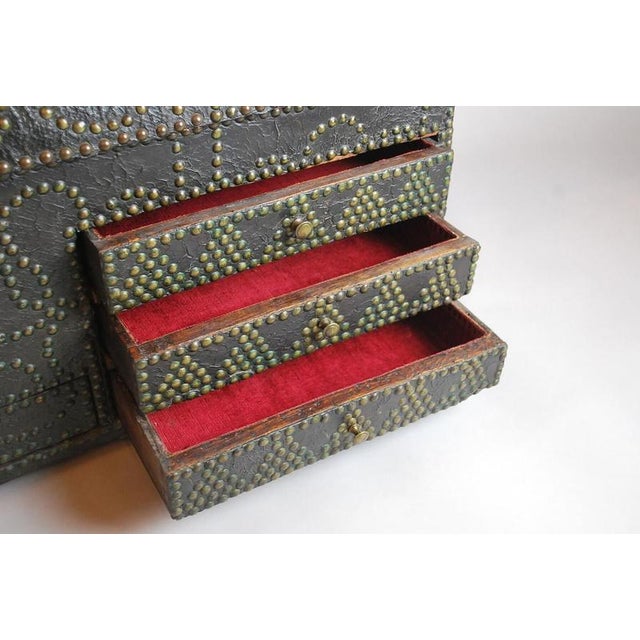 18th Century Studded Leather-Wrapped Dome Chest For Sale - Image 6 of 10