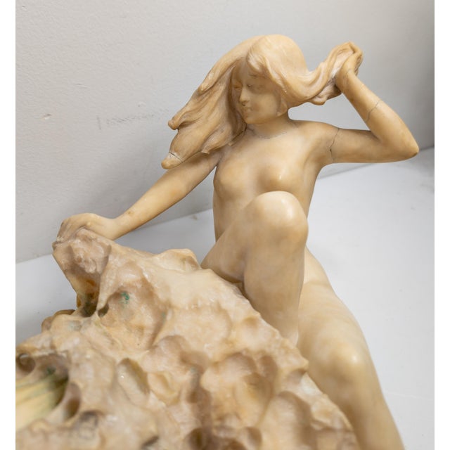 Early 20th Century Alabaster Sculpture of a Woman by Umberto Stiaccini, Florence For Sale - Image 12 of 18