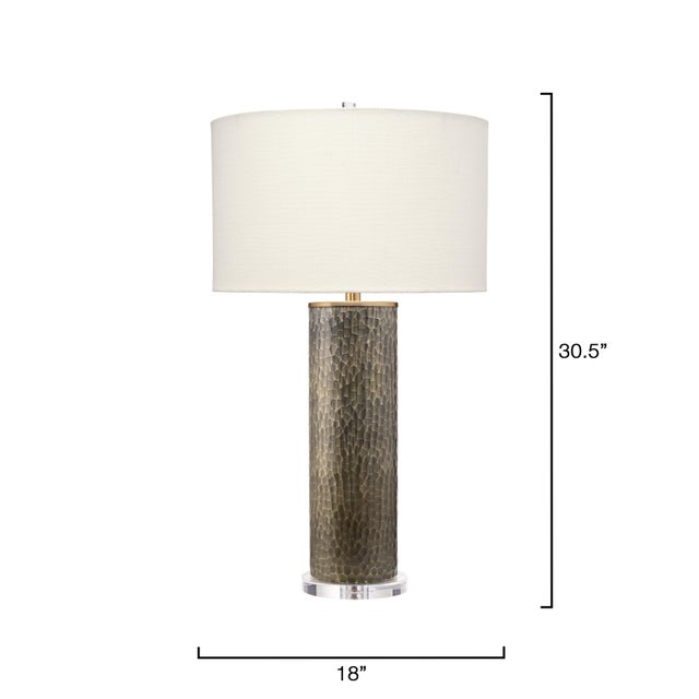 Transitional Viper Table Lamp, Truffle Etched Glass For Sale - Image 3 of 5