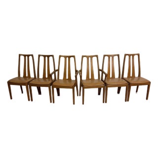 Nathan Furniture Vintage High Back Dining Chairs Set of 6 For Sale