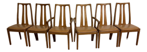 Nathan Furniture Vintage High Back Dining Chairs Set of 6