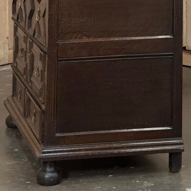 Early 19th Century English Oak Jacobean Style Chest of Drawers For Sale - Image 13 of 18