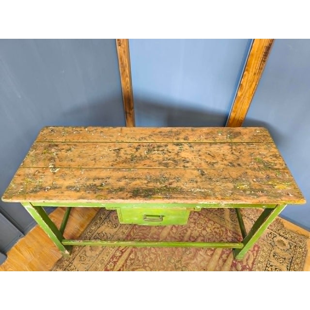 Industrial Industrial Wooden Worktable with Drawers, 1950s For Sale - Image 3 of 18