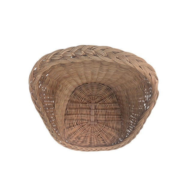 Mid-Century Modern 1960s Wicker Braided Barrel Egg Chair For Sale - Image 3 of 13