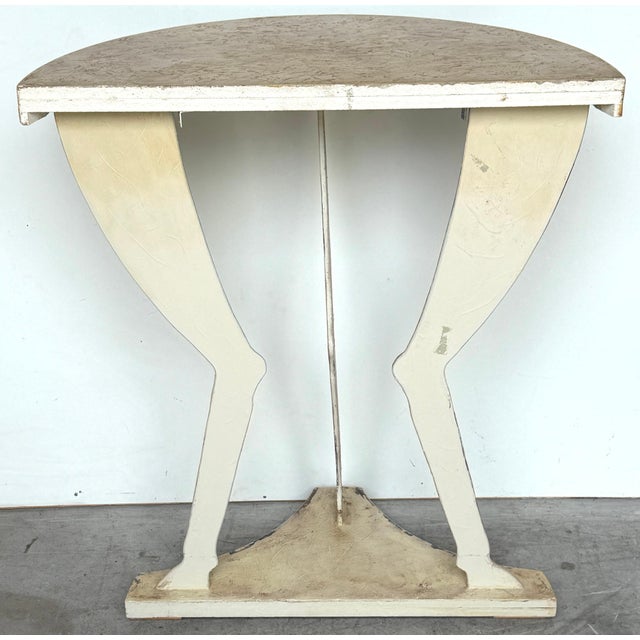 Pair of John Dickinson Style Faux Bois Demilune Consoles American, Late 20th C. For Sale - Image 9 of 14