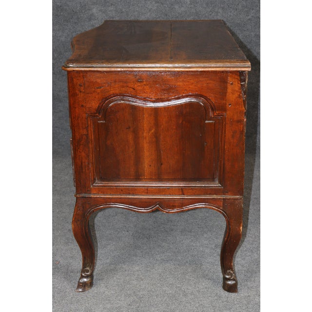 Wood Period Carved Walnut 18th C. French Louis XV 2 Drawer Commode For Sale - Image 7 of 16
