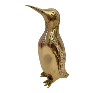 Vintage Hollywood Regency Brass Penguin Sculpture