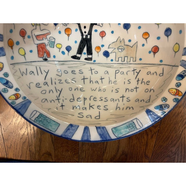 American Fabulously Quirky Wallyware Art Pottery Bowl. Poor Wally!! For Sale - Image 3 of 8