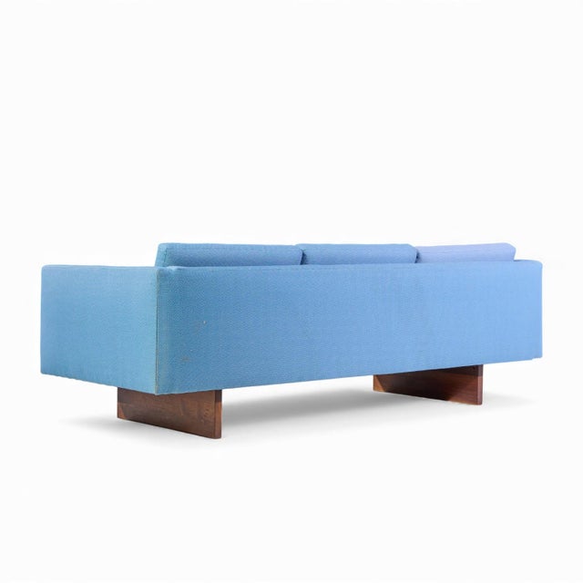 Brown Jens Risom Mid Century Walnut Sofa - Pair For Sale - Image 8 of 12