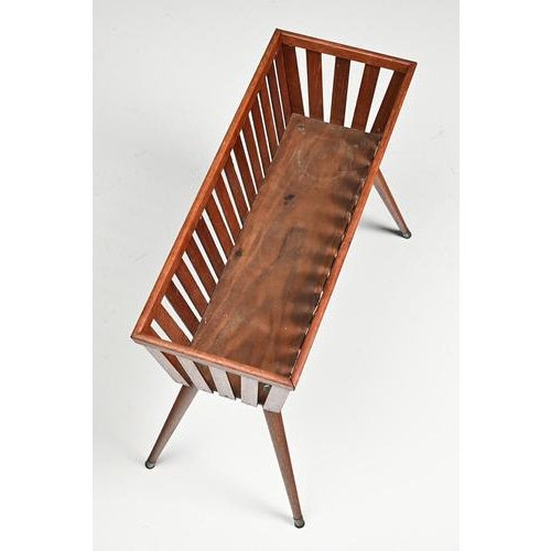 Brown Teak Plant Stand, 1960s For Sale - Image 8 of 9