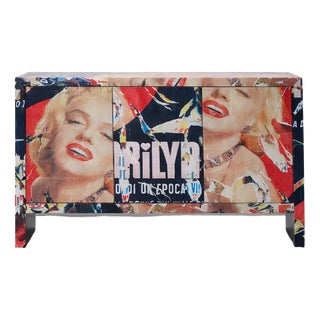 Decollage Series Sideboard by Mimmo Rotella and Marco Ferreri of Zero Disegno, 2000s For Sale