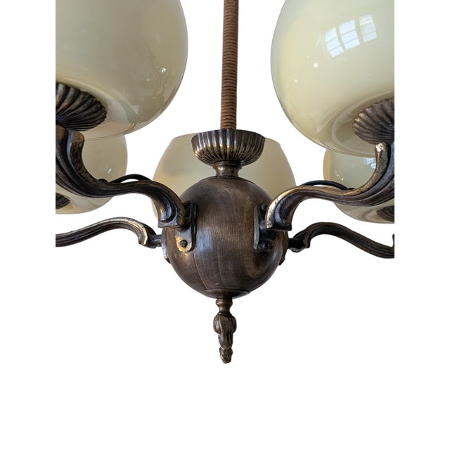 Five Arm Chandelier by Paaavo Tynell for Oy Taito Ab, 1930s For Sale - Image 10 of 18