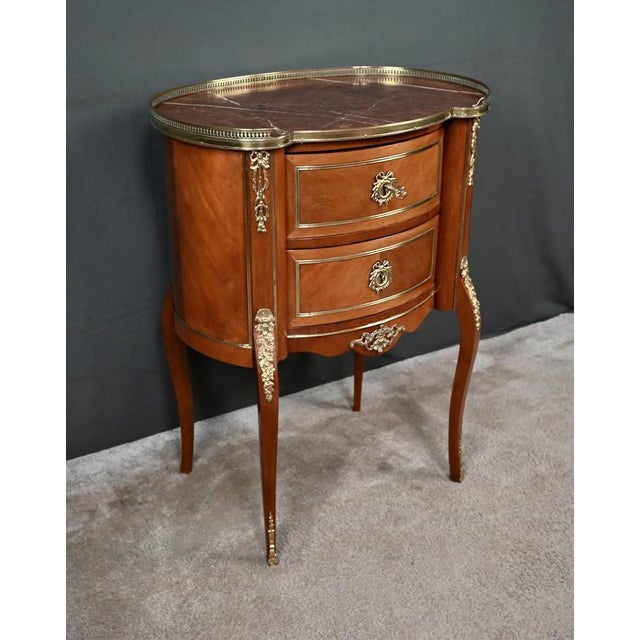 Small Early 20th Century Transition Kidney-Shaped Mahogany Commode For Sale - Image 4 of 18