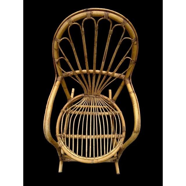 Goldenrod Rattan Rocking Chair, 1950s For Sale - Image 8 of 10
